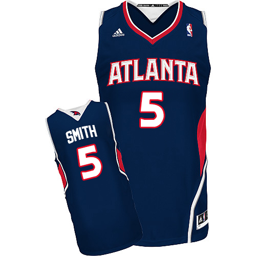 Josh Smith Authentic In Navy Blue Adidas NBA Atlanta Hawks #5 Men's Road Jersey