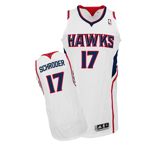 Dennis Schroder Authentic In White Adidas NBA Atlanta Hawks #17 Men's Home Jersey