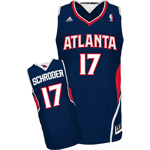 Dennis Schroder Swingman In Navy Blue Adidas NBA Atlanta Hawks #17 Men's Road Jersey