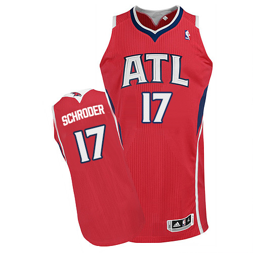 Dennis Schroder Authentic In Red Adidas NBA Atlanta Hawks #17 Men's Alternate Jersey