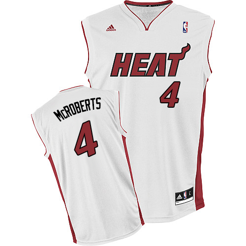 Josh McRoberts Swingman In White Adidas NBA Miami Heat #4 Men's Home Jersey