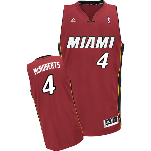 Josh McRoberts Swingman In Red Adidas NBA Miami Heat #4 Men's Alternate Jersey