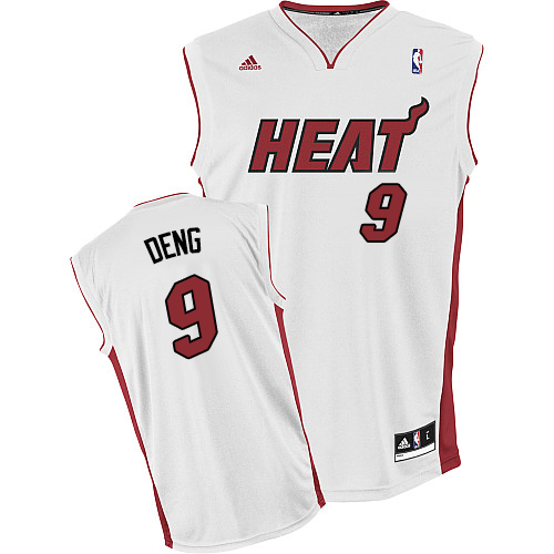Luol Deng Swingman In White Adidas NBA Miami Heat #9 Men's Home Jersey