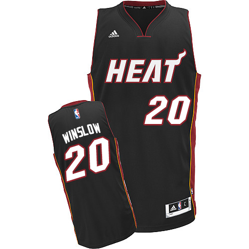 Justise Winslow Swingman In Black Adidas NBA Miami Heat #20 Men's Road Jersey