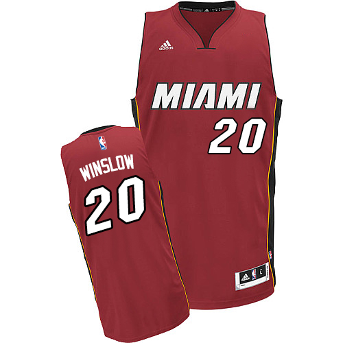 Justise Winslow Swingman In Red Adidas NBA Miami Heat #20 Men's Alternate Jersey - Click Image to Close