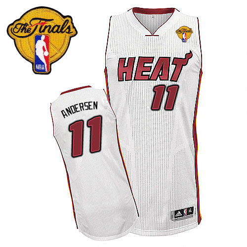 Chris Andersen Authentic In White Adidas NBA Finals Miami Heat #11 Men's Home Jersey