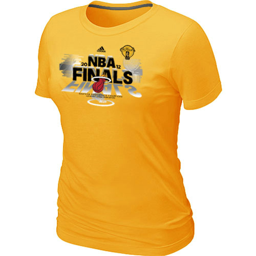 Miami Heat Big & Tall Women's Adidas 2012 Eastern Conference Champions T-Shirt - Yellow - Click Image to Close