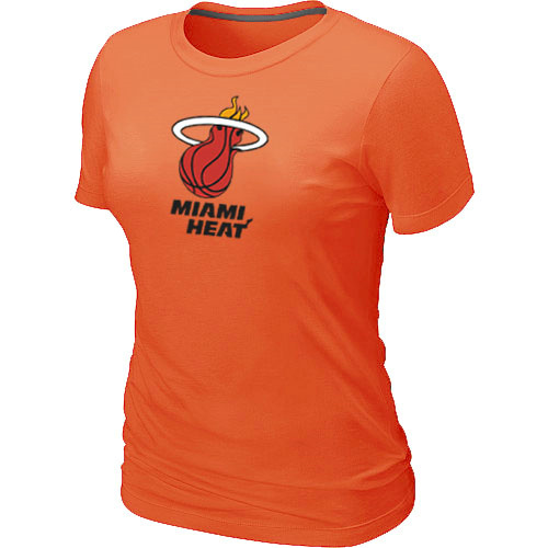 Miami Heat Big & Tall Women's Primary Logo T-Shirt - Orange - Click Image to Close
