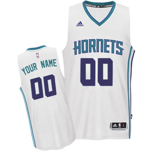 Customized Swingman In White Adidas NBA Charlotte Hornets Men's Home Jersey - Click Image to Close