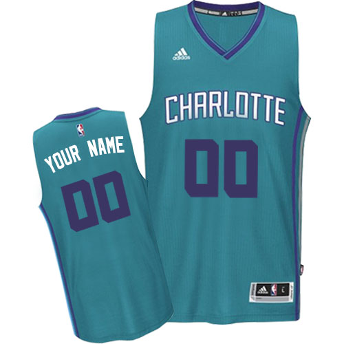 Customized Swingman In Teal Adidas NBA Charlotte Hornets Men's Road Jersey
