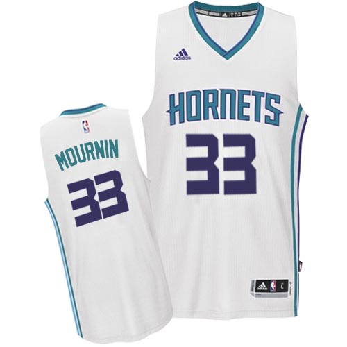 Alonzo Mourning Swingman In White Adidas NBA Charlotte Hornets #33 Men's Home Jersey