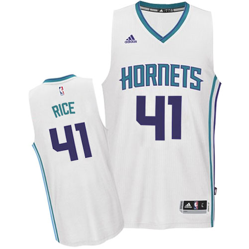 Glen Rice Authentic In White Adidas NBA Charlotte Hornets #41 Men's Home Jersey