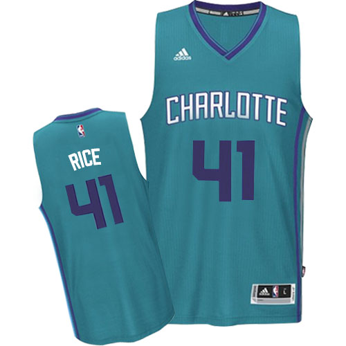 Glen Rice Authentic In Teal Adidas NBA Charlotte Hornets #41 Men's Road Jersey - Click Image to Close