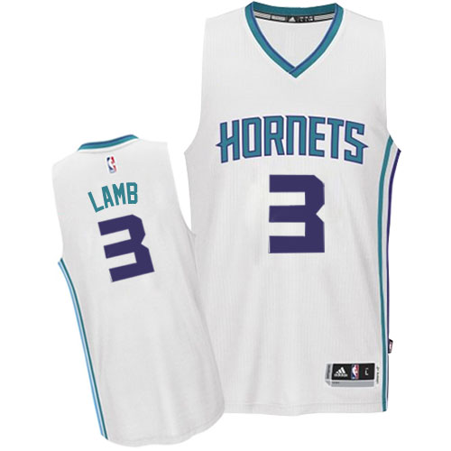 Jeremy Lamb Authentic In White Adidas NBA Charlotte Hornets #3 Men's Home Jersey
