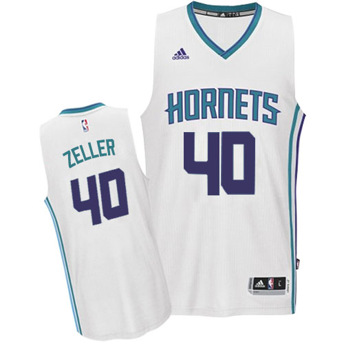 Cody Zeller Authentic In White Adidas NBA Charlotte Hornets #40 Men's Home Jersey - Click Image to Close