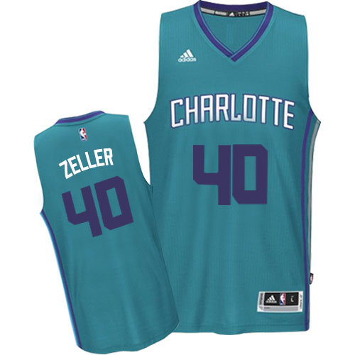Cody Zeller Swingman In Teal Adidas NBA Charlotte Hornets #40 Men's Road Jersey - Click Image to Close