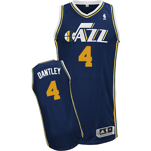 Adrian Dantley Authentic In Navy Blue Adidas NBA Utah Jazz #4 Men's Road Jersey - Click Image to Close
