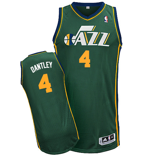 Adrian Dantley Authentic In Green Adidas NBA Utah Jazz #4 Men's Alternate Jersey