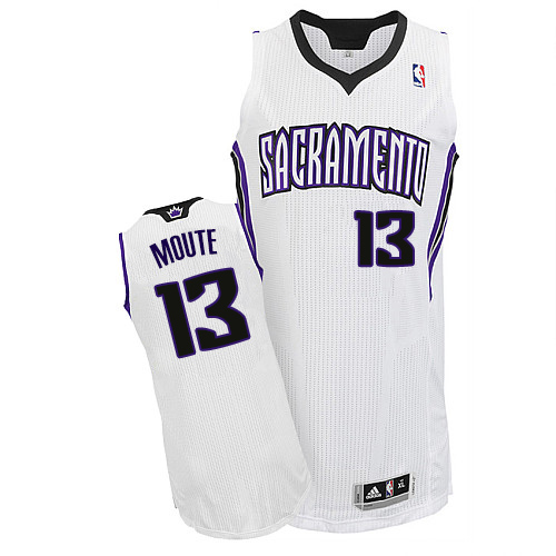 Luc Mbah a Moute Authentic In White Adidas NBA Sacramento Kings #13 Men's Home Jersey - Click Image to Close