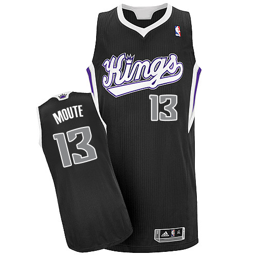 Luc Mbah a Moute Authentic In Black Adidas NBA Sacramento Kings #13 Men's Alternate Jersey
