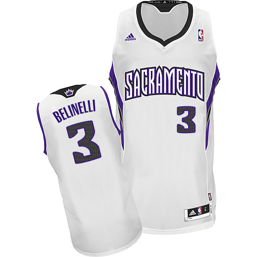 Marco Belinelli Swingman In White Adidas NBA Sacramento Kings #3 Men's Home Jersey