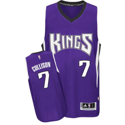 Darren Collison Authentic In Purple Adidas NBA Sacramento Kings #7 Men's Road Jersey - Click Image to Close