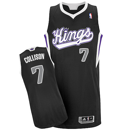 Darren Collison Authentic In Black Adidas NBA Sacramento Kings #7 Men's Alternate Jersey