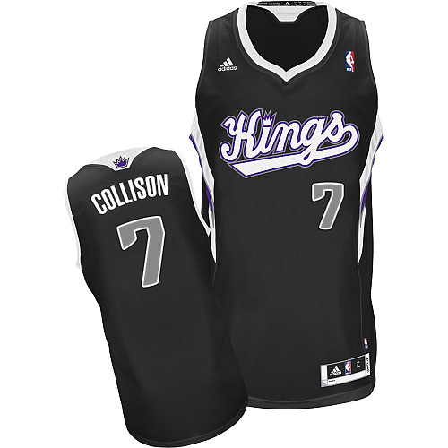 Darren Collison Swingman In Black Adidas NBA Sacramento Kings #7 Men's Alternate Jersey - Click Image to Close