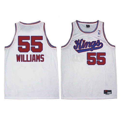 Jason Williams Authentic In White Nike NBA Sacramento Kings #55 Men's Throwback Jersey