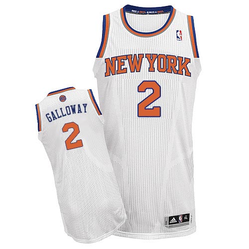 Langston Galloway Authentic In White Adidas NBA New York Knicks #2 Men's Home Jersey - Click Image to Close
