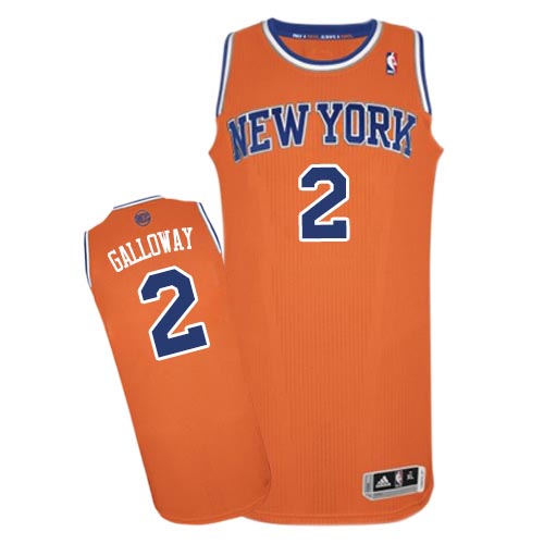 Langston Galloway Authentic In Orange Adidas NBA New York Knicks #2 Men's Alternate Jersey - Click Image to Close