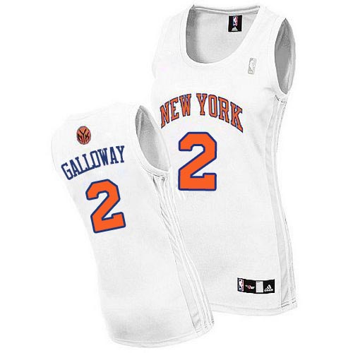 Langston Galloway Authentic In White Adidas NBA New York Knicks #2 Women's Home Jersey - Click Image to Close