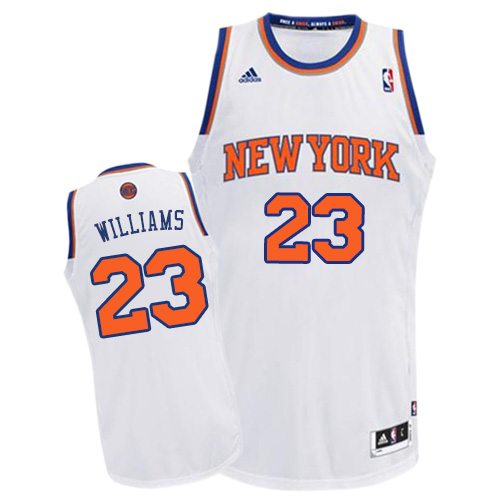 Derrick Williams Swingman In White Adidas NBA New York Knicks #23 Men's Home Jersey