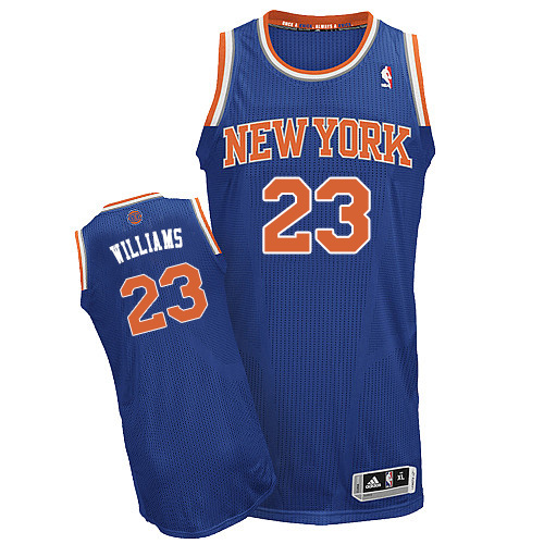 Derrick Williams Authentic In Royal Blue Adidas NBA New York Knicks #23 Men's Road Jersey - Click Image to Close