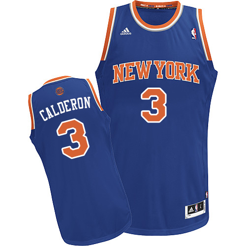 Jose Calderon Swingman In Royal Blue Adidas NBA New York Knicks #3 Men's Road Jersey