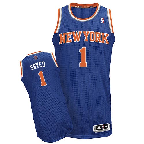 Alexey Shved Authentic In Royal Blue Adidas NBA New York Knicks #1 Men's Road Jersey - Click Image to Close