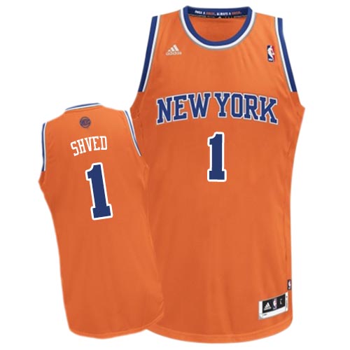 Alexey Shved Swingman In Orange Adidas NBA New York Knicks #1 Men's Alternate Jersey - Click Image to Close