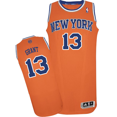 Jerian Grant Authentic In Orange Adidas NBA New York Knicks #13 Men's Alternate Jersey