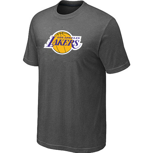 Los Angeles Lakers Big & Tall Short Sleeve T-Shirt - Grey - Click Image to Close