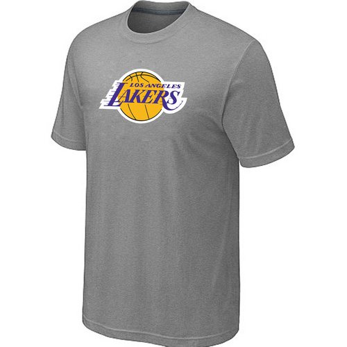 Los Angeles Lakers Big & Tall Short Sleeve T-Shirt - Light Grey - Click Image to Close