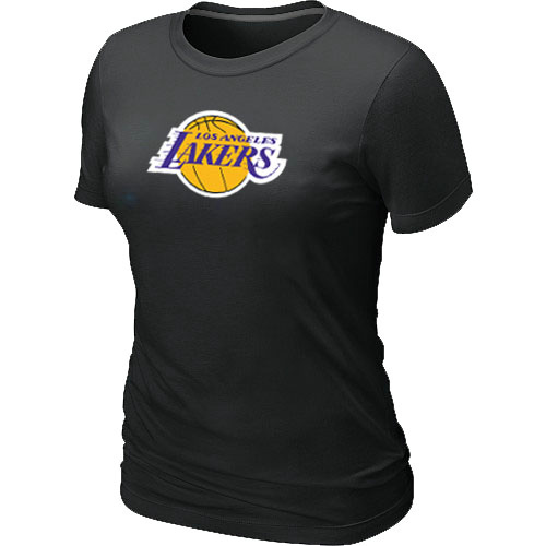 Los Angeles Lakers Big & Tall Women's Primary Logo T-Shirt - Black - Click Image to Close