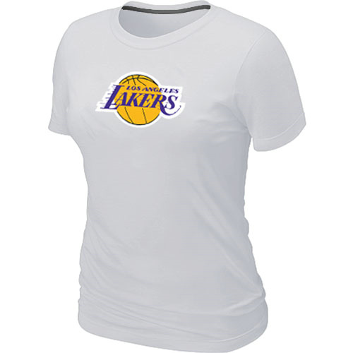 Los Angeles Lakers Big & Tall Women's Primary Logo T-Shirt - White - Click Image to Close
