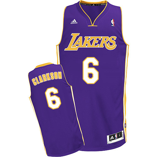 Jordan Clarkson Swingman In Purple Adidas NBA Los Angeles Lakers #6 Men's Road Jersey - Click Image to Close
