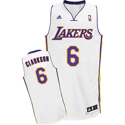 Jordan Clarkson Swingman In White Adidas NBA Los Angeles Lakers #6 Men's Alternate Jersey