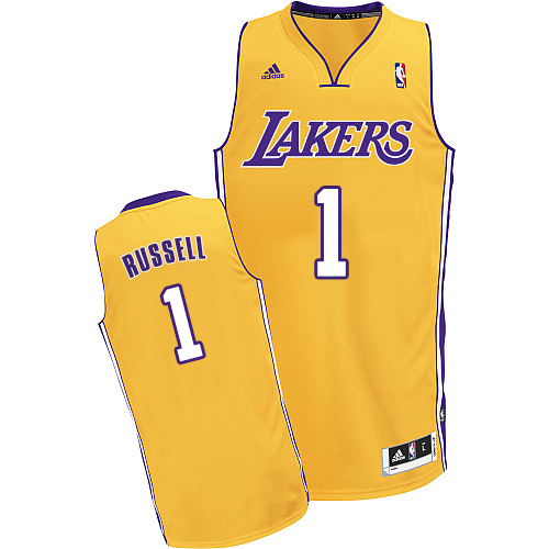 D'Angelo Russell Swingman In Gold Adidas NBA Los Angeles Lakers #1 Men's Home Jersey