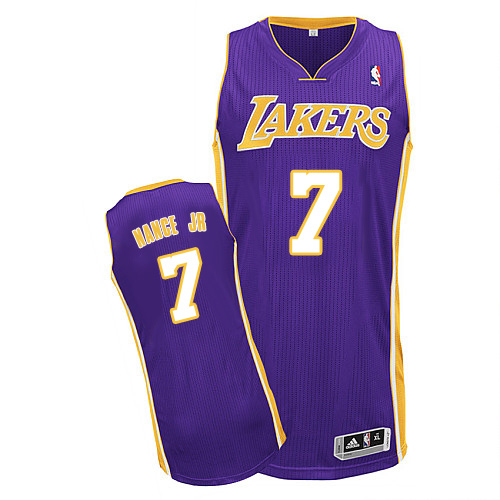 Larry Nance Jr. Authentic In Purple Adidas NBA Los Angeles Lakers #7 Men's Road Jersey - Click Image to Close
