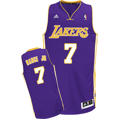 Larry Nance Jr. Swingman In Purple Adidas NBA Los Angeles Lakers #7 Men's Road Jersey - Click Image to Close