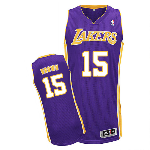 Jabari Brown Authentic In Purple Adidas NBA Los Angeles Lakers #15 Men's Road Jersey