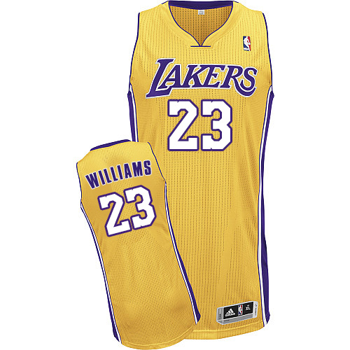 Louis Williams Authentic In Gold Adidas NBA Los Angeles Lakers #23 Men's Home Jersey - Click Image to Close