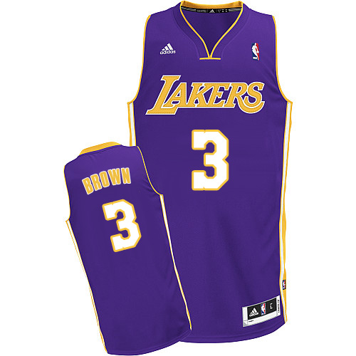 Anthony Brown Swingman In Purple Adidas NBA Los Angeles Lakers #3 Men's Road Jersey